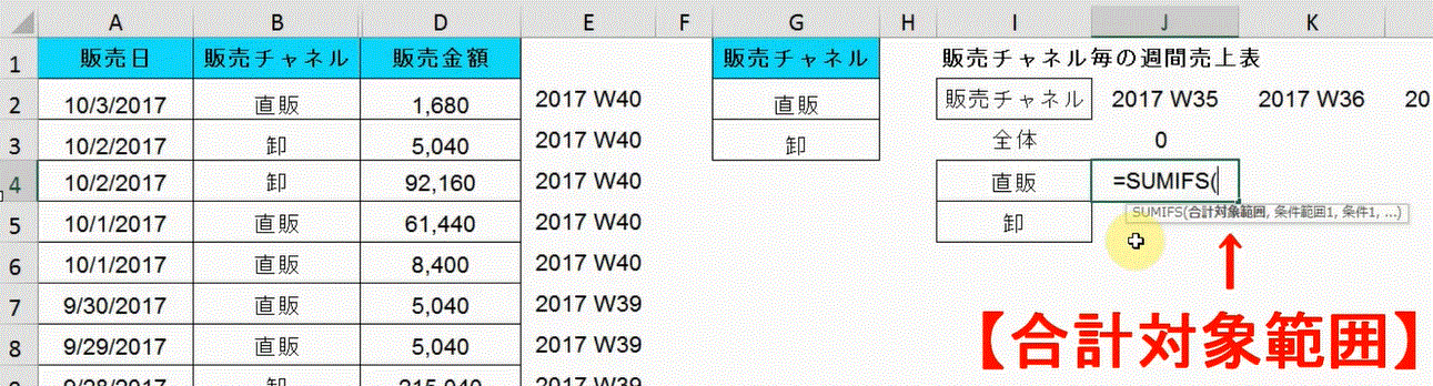 エクセル期間集計の仕方 週間 月間 年間 業務改善 Itコンサルティング Econoshift マイク根上