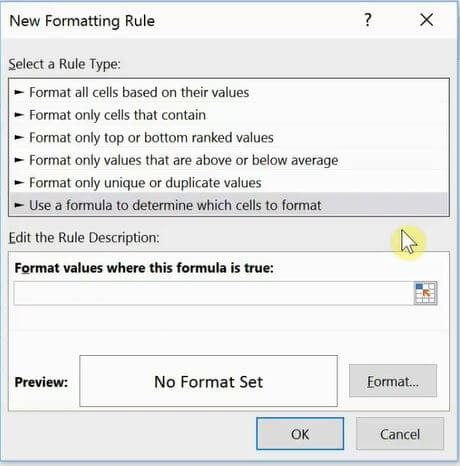 Conditional Formatting with Formula