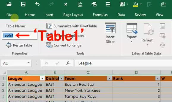 Make a Table in Excel