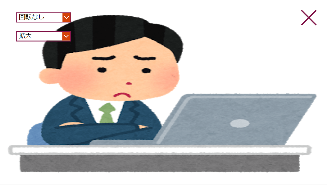 PowerApps 画像の表示位置：拡大